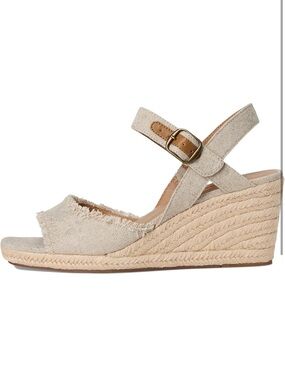 Lucky Brand Natural Linen Espadrille Wedge Sandals